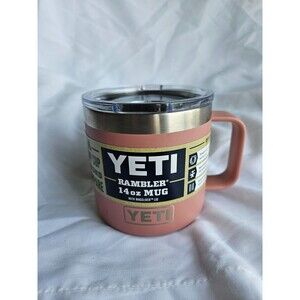 YETI Rambler 14oz Mug Sandstone Pink Stainless Steel w/ MagSlider Lid New